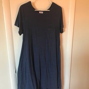 Black and blue striped LulaRoe Carly